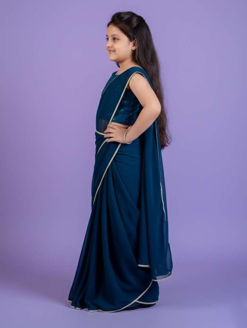 girl ready to wear saree - 22473278 -  Standard Image - 3