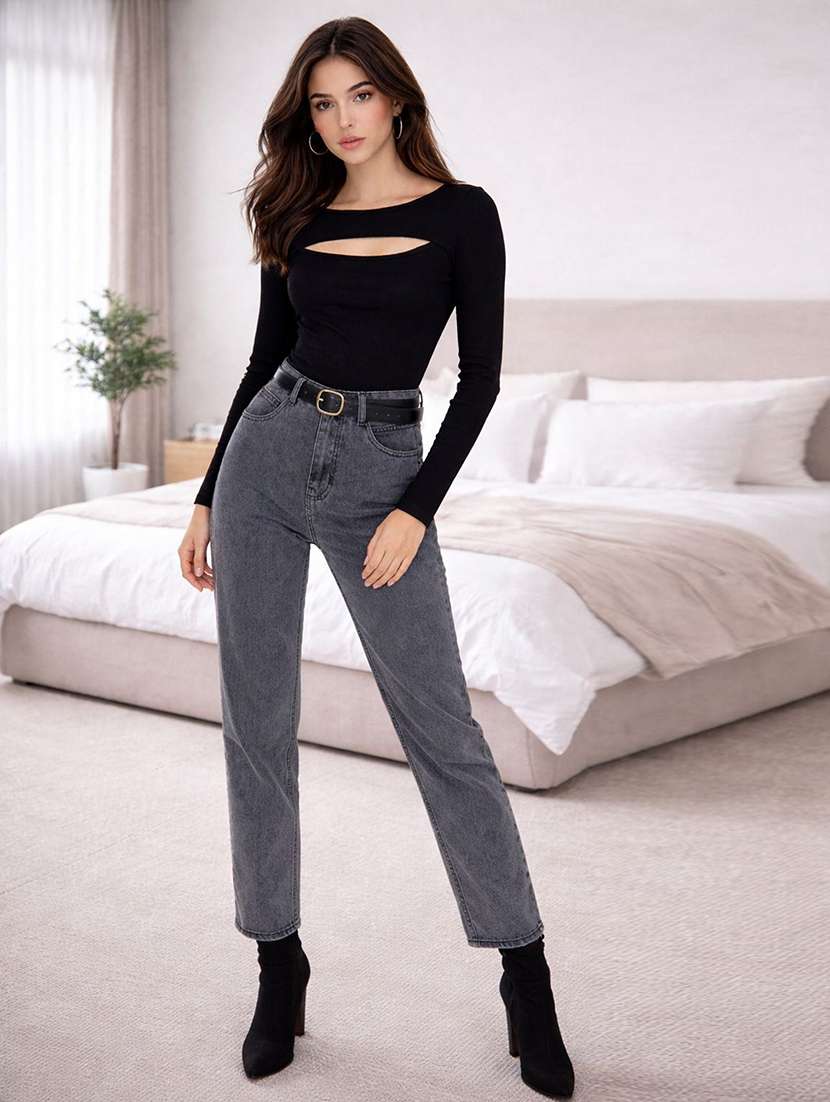 women solid boatneck long sleeve top - 22473321 -  Standard Image - 3