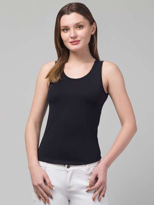 Women Solid Sleeveless Tank Top