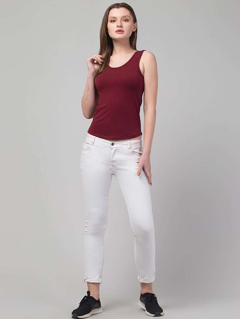 women solid sleeveless tank top - 22473331 -  Standard Image - 3