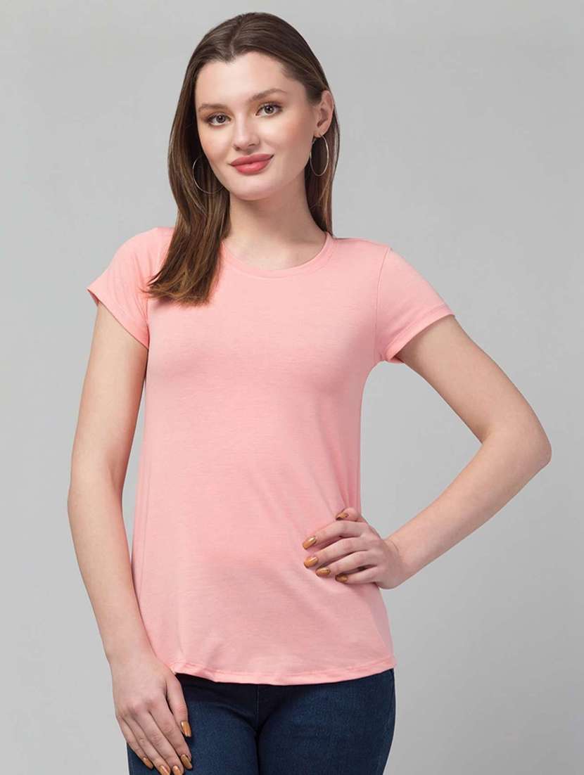 women solid short sleeve straight top