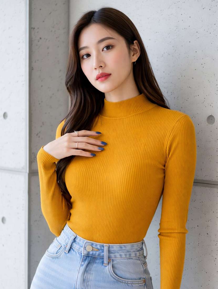 women solid long sleeve straight top
