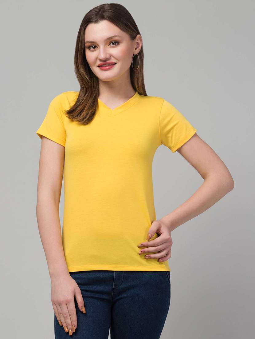 women solid short sleeve tank top
