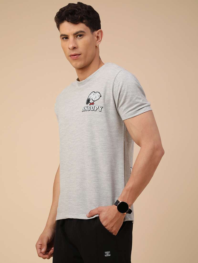grey cotton blend front & back print tshirt - 22473388 -  Standard Image - 3
