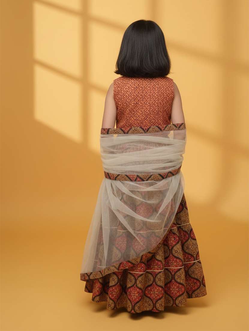 girls multi colored cotton lehenga choli - 22473422 -  Standard Image - 3