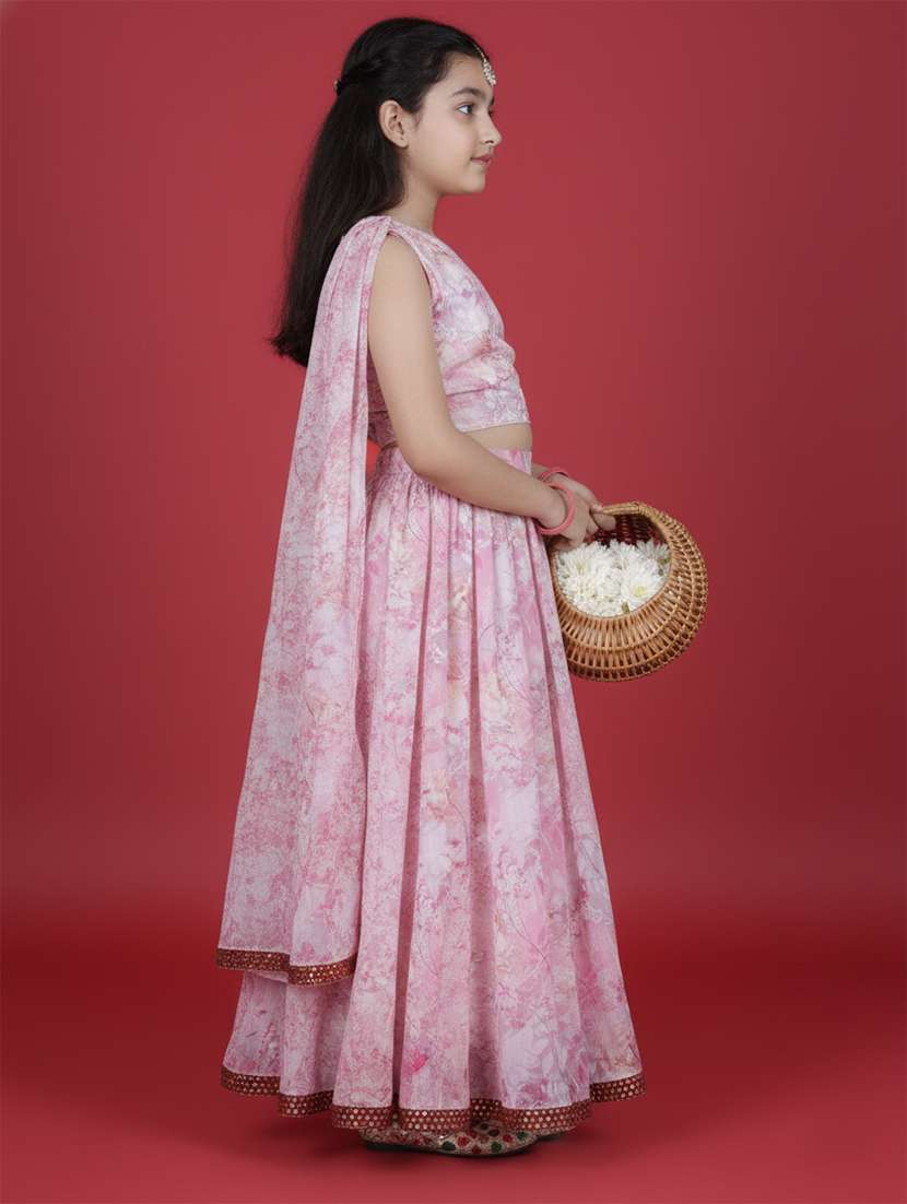 girls rosewater viscose lehenga choli - 22473434 -  Standard Image - 3