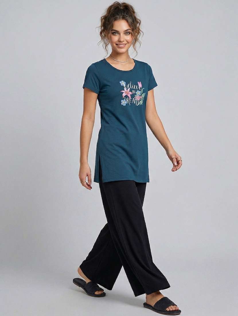 women pack of 2 printed short sleeve loungewear t-shirt - 22473596 -  Standard Image - 5