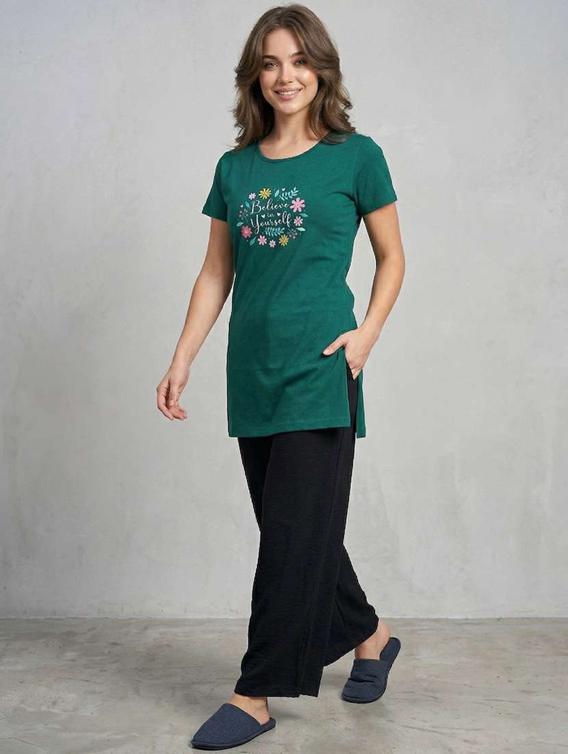 women pack of 2 printed short sleeve loungewear t-shirt - 22473631 -  Standard Image - 5