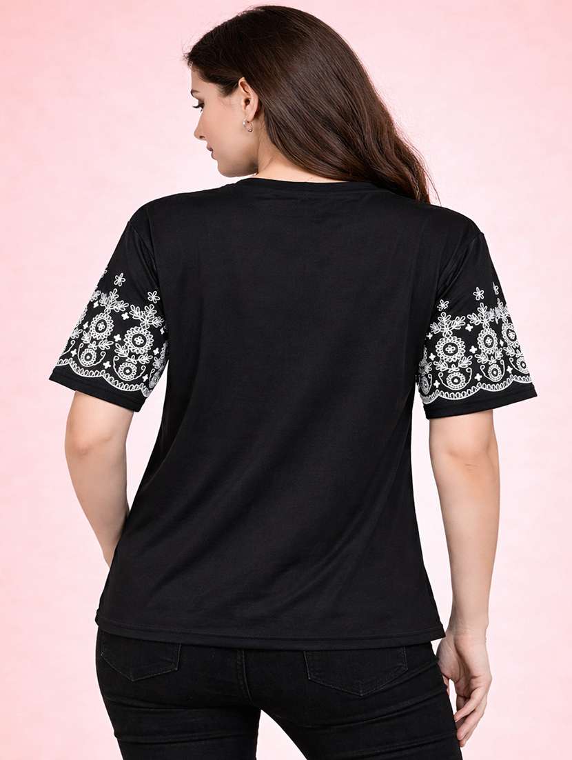 women black cotton crop top - 22473666 -  Standard Image - 3
