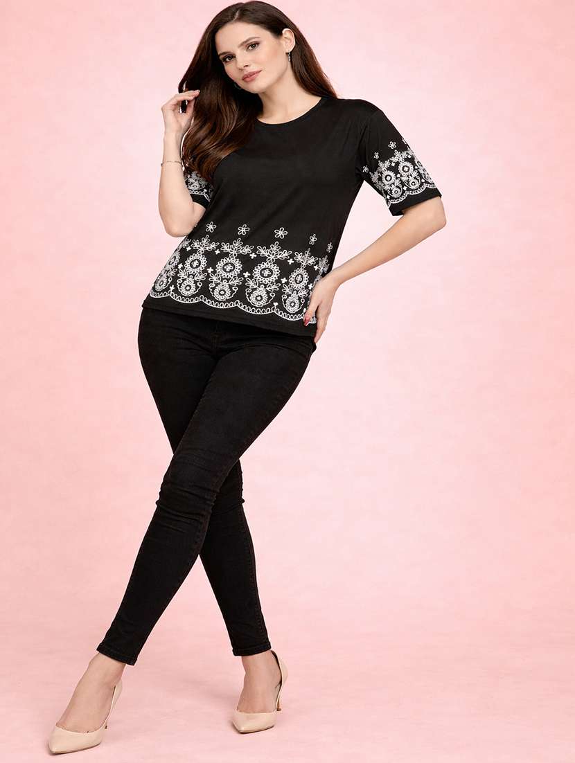 women black cotton crop top - 22473666 -  Standard Image - 5