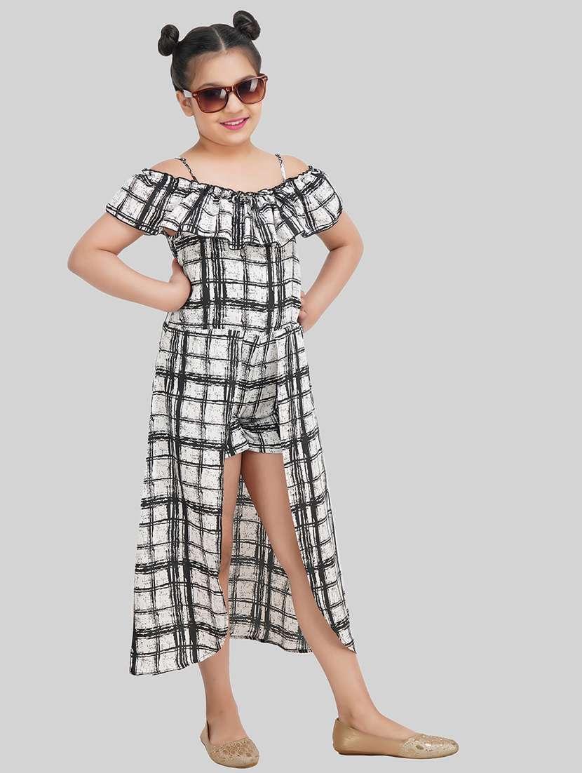 girl polyester fit & flare dress