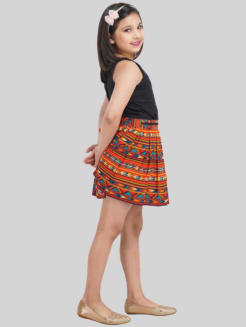 girls multi colored viscose fit & flare dress - 22473732 -  Standard Image - 5