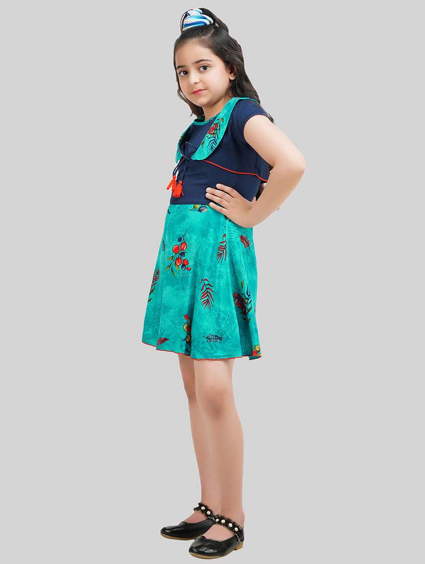 girl green viscose a-line dress - 22473738 -  Standard Image - 5
