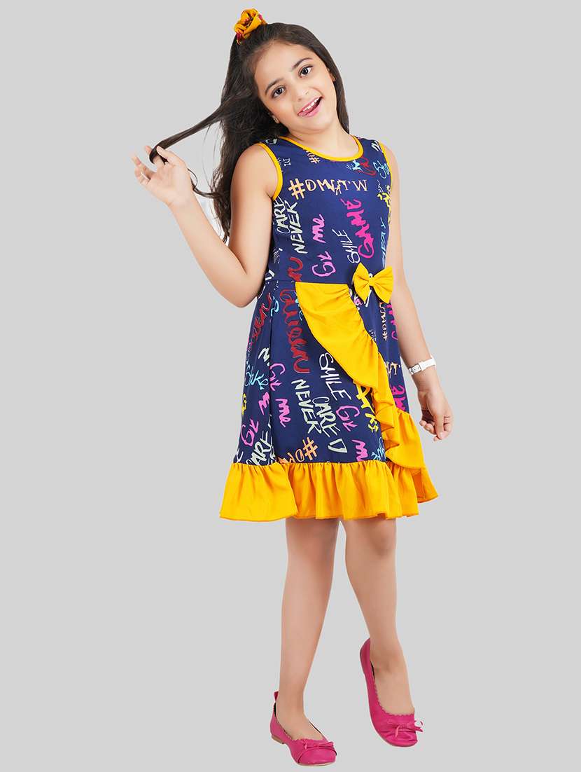 Girl Polyester Fit & Flare Dress - 22473764 -  Standard Image - 3