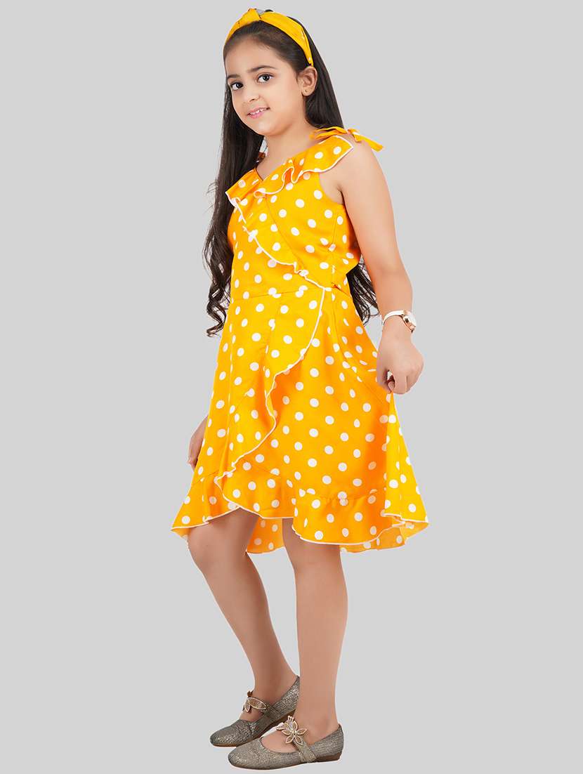 Girl Yellow Polyester Fit & Flare Dress - 22473769 -  Standard Image - 5