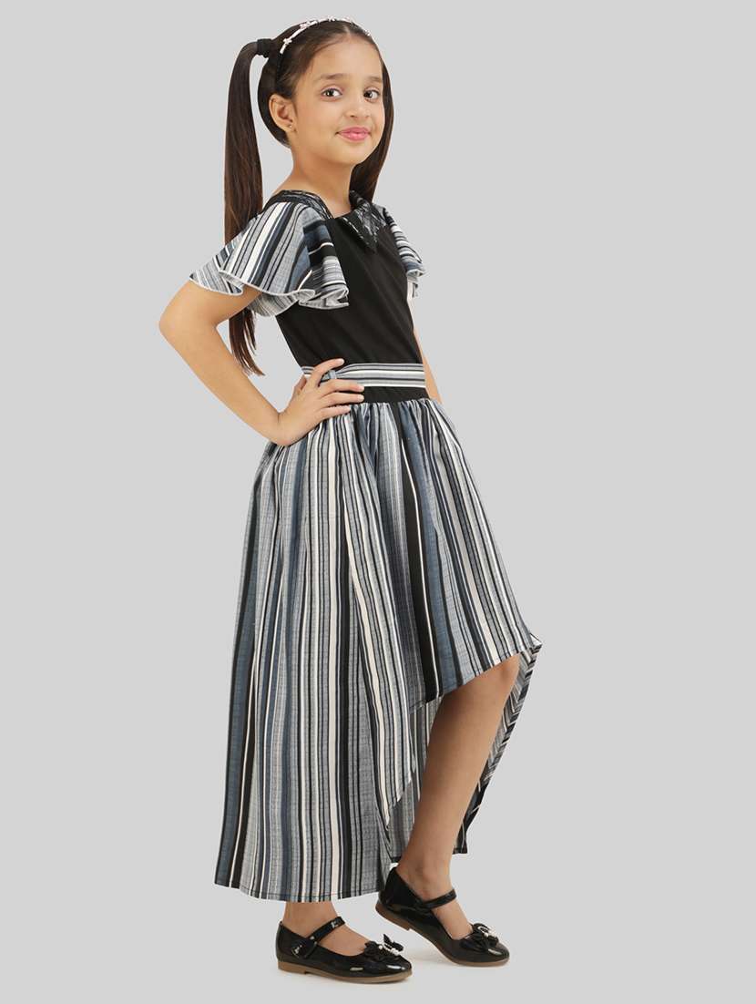 girls black polyester fit & flare dress - 22473771 -  Standard Image - 5