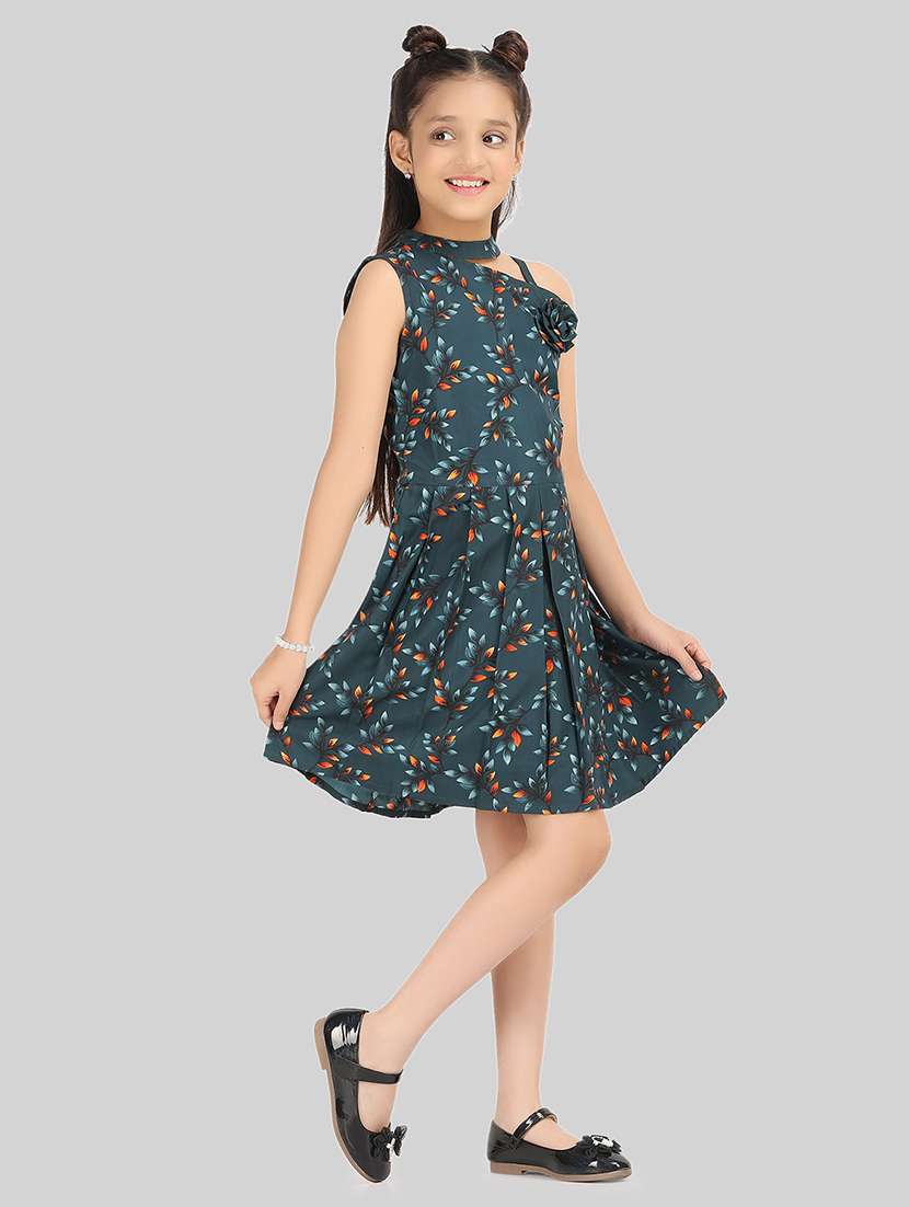 women green polyester fit & flare dress - 22473780 -  Standard Image - 3