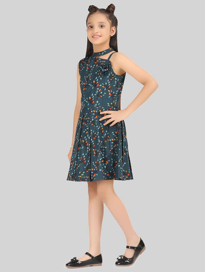 women green polyester fit & flare dress - 22473780 -  Standard Image - 5