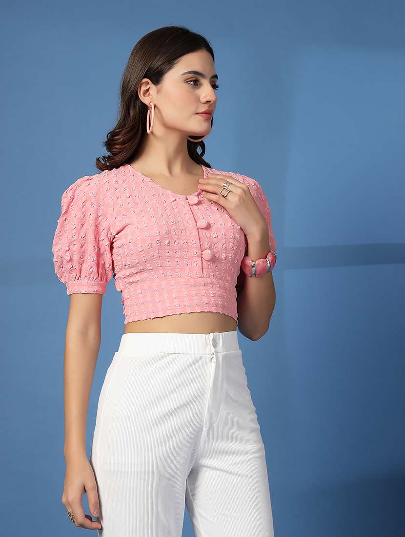 women solid pink viscose regular top - 22473832 -  Standard Image - 3