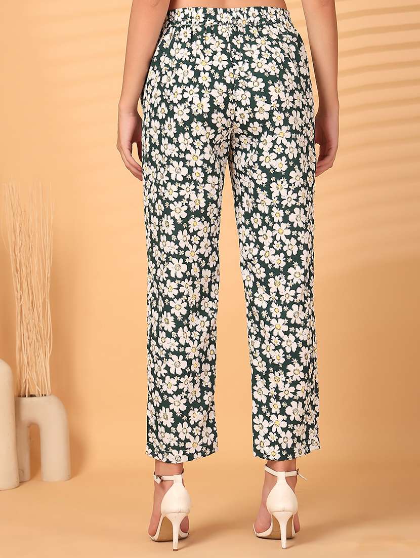 women green polyester palazzo - 22473910 -  Standard Image - 3