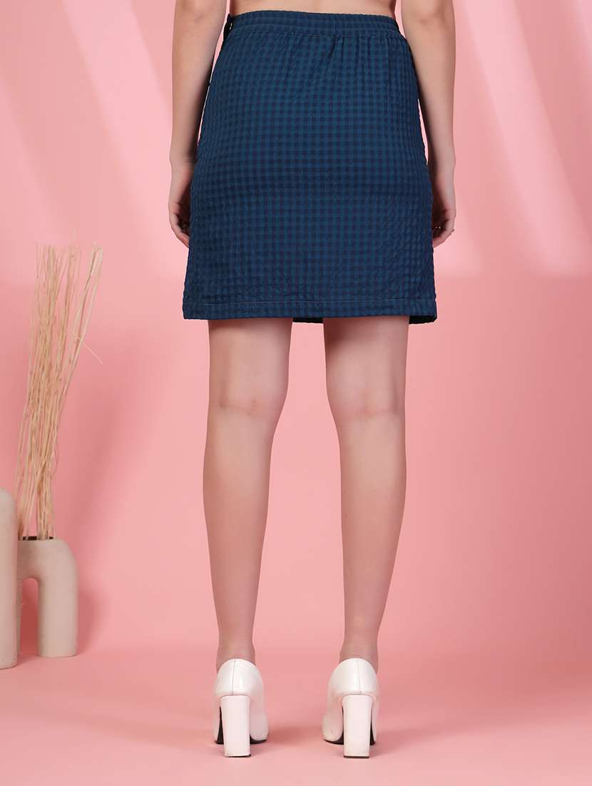 women teal viscose straight skirt - 22473929 -  Standard Image - 3