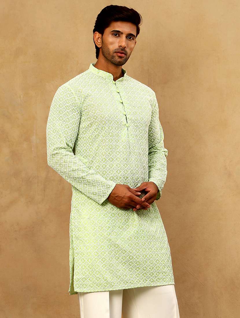 Men Embroidered Long Sleeve Straight Kurta - 22476935 -  Standard Image - 3
