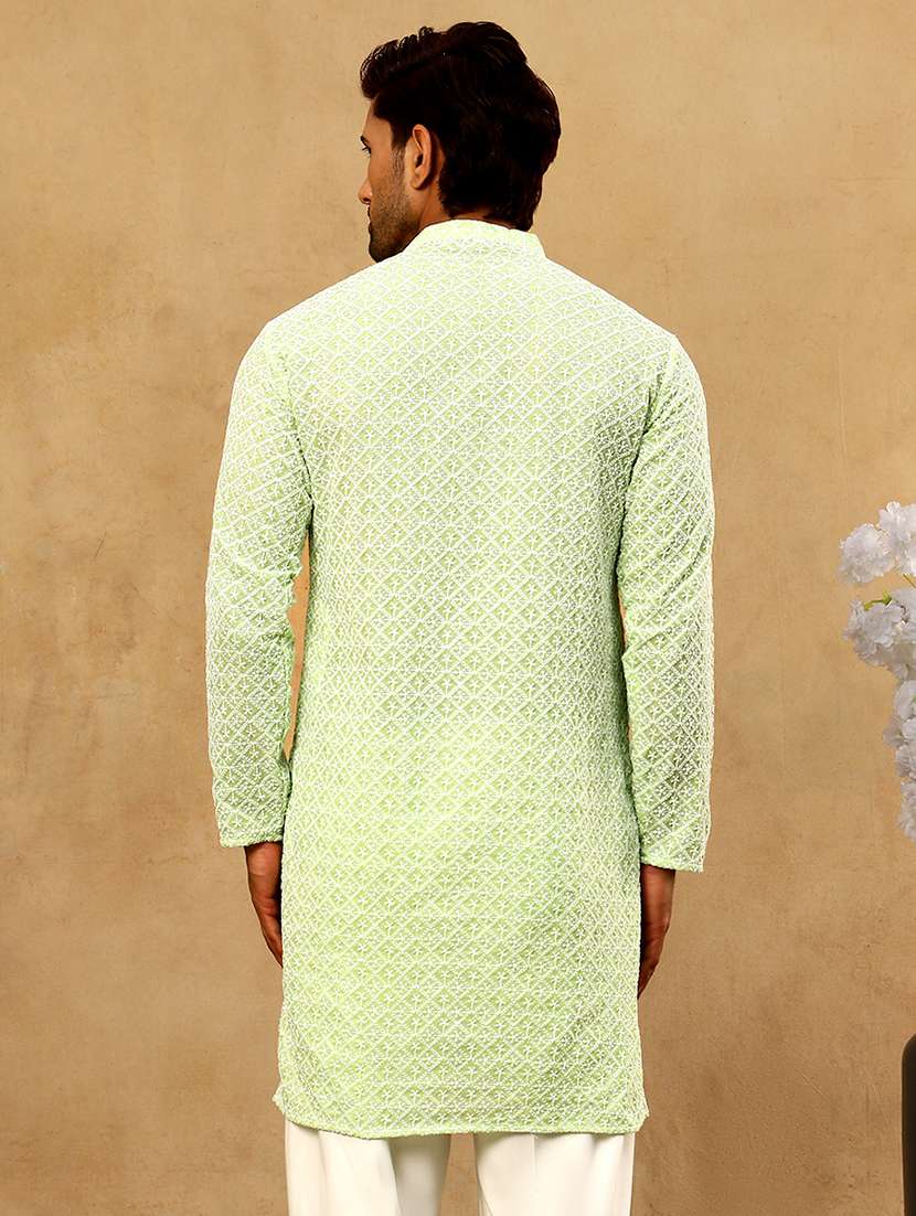 Men Embroidered Long Sleeve Straight Kurta - 22476935 -  Standard Image - 5