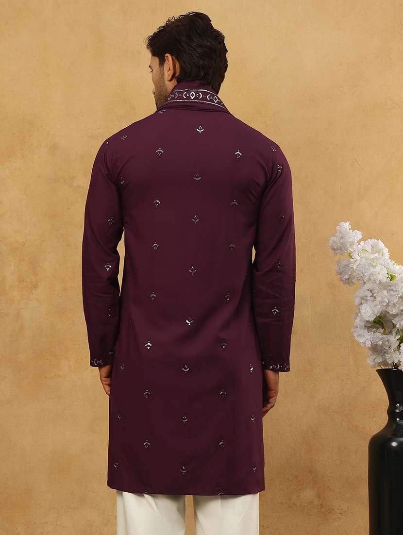 men embellished long sleeve straight kurta - 22476947 -  Standard Image - 5