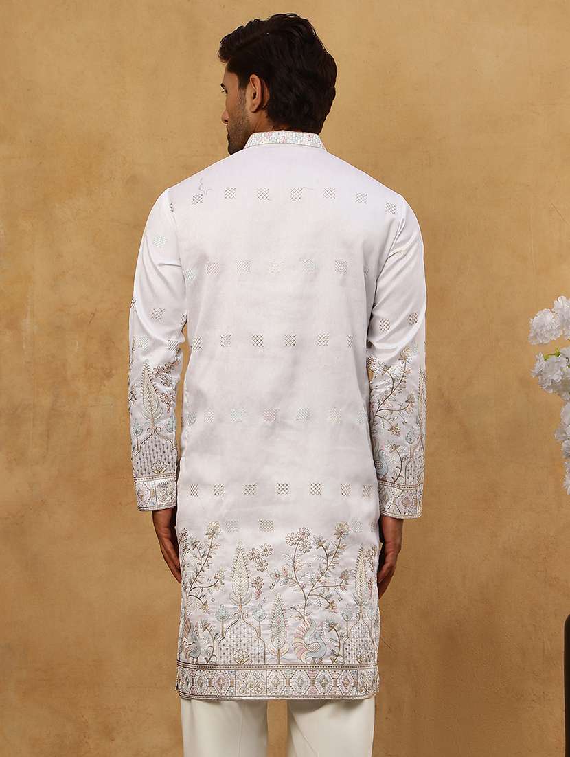 Men Embroidered Long Sleeve Straight Kurta - 22476960 -  Standard Image - 5