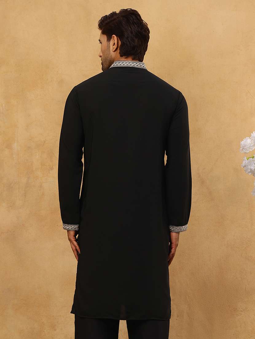 men black cotton long kurtas kurta - 22476971 -  Standard Image - 5