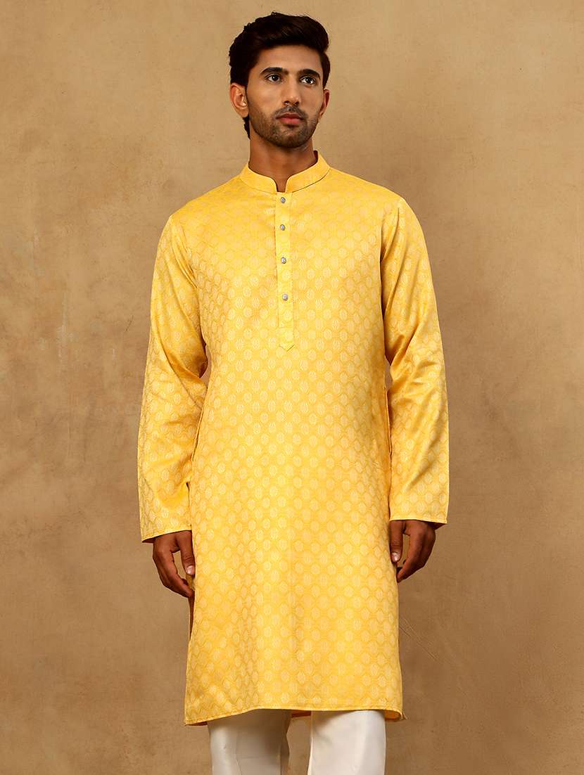 men self designed long sleeve straight kurta - 22476977 -  Standard Image - 3