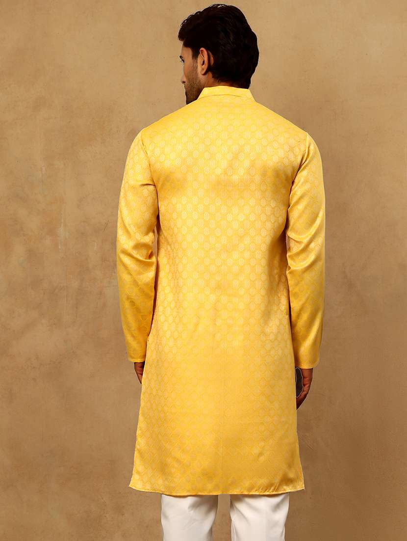 men self designed long sleeve straight kurta - 22476977 -  Standard Image - 5