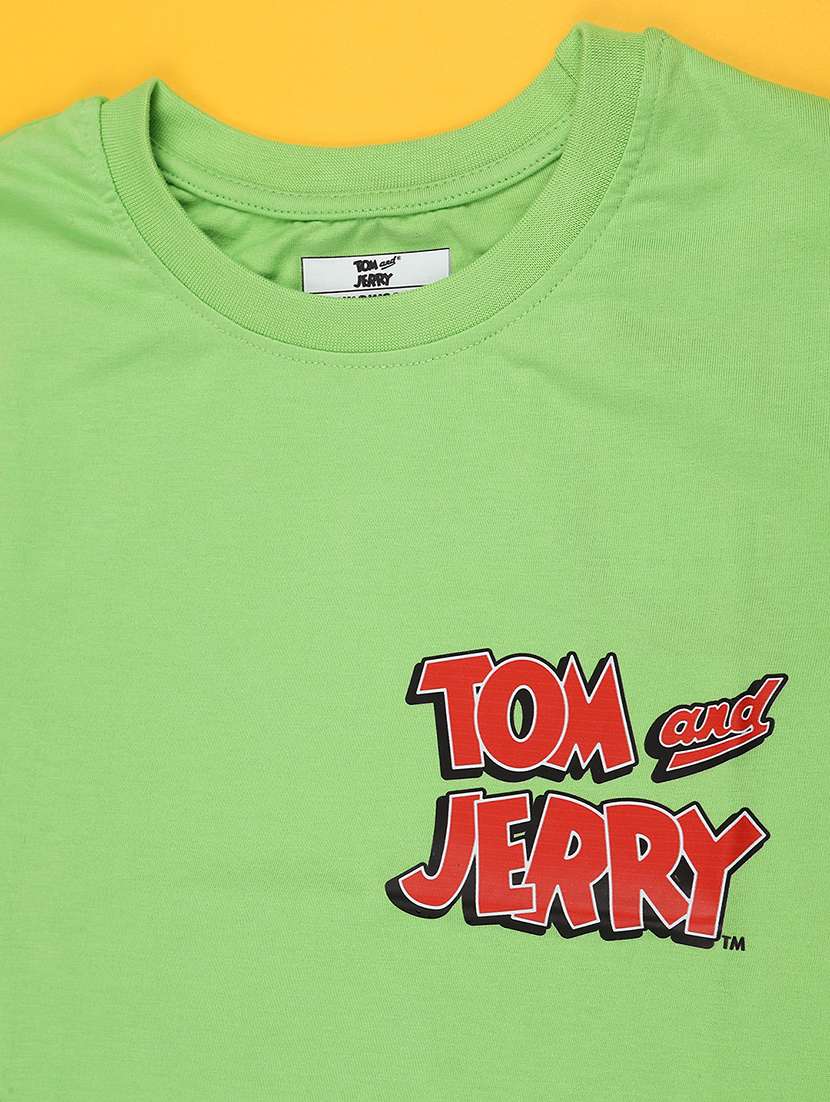 green cotton placement print tee - 22476985 -  Standard Image - 3