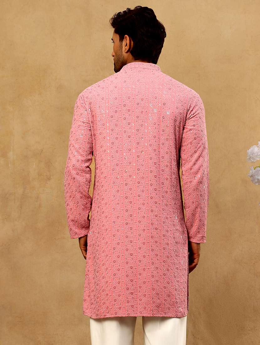 men embroidered long sleeve straight kurta - 22477004 -  Standard Image - 5