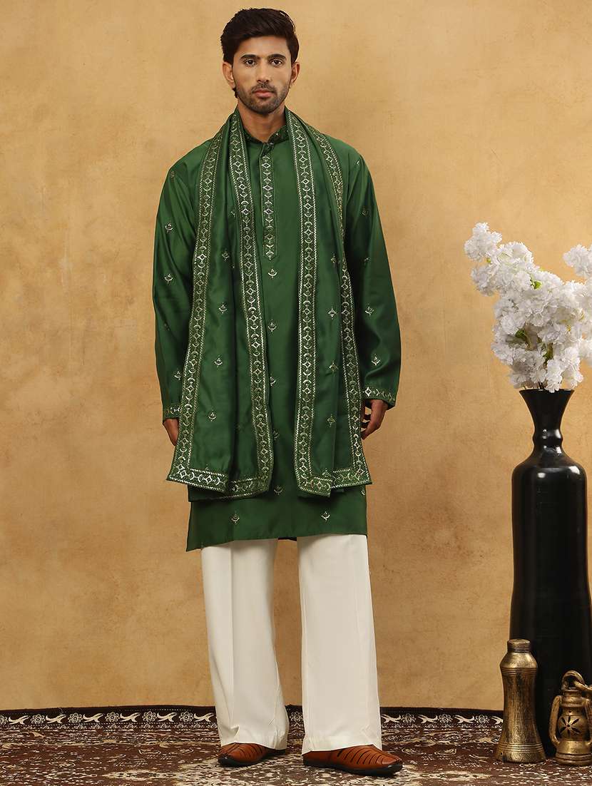 men embroidered long sleeve ethnic set - 22477066 -  Standard Image - 3