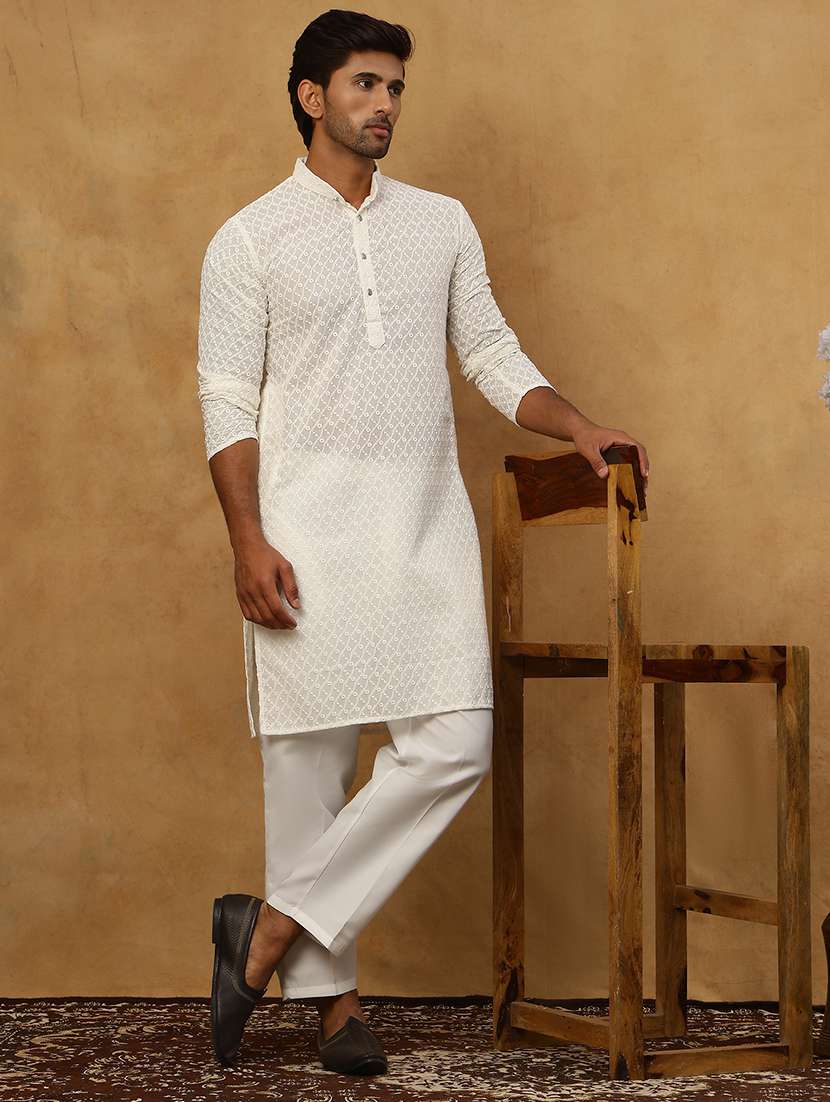 men embroidered long sleeve ethnic set - 22477124 -  Standard Image - 3