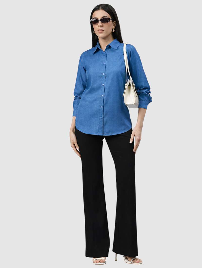 Women Solid Long Sleeves Formal Shirt - 22477543 -  Standard Image - 5