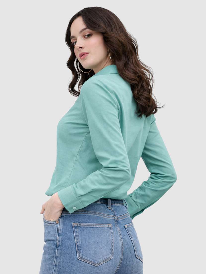 women solid long sleeves formal shirt - 22477545 -  Standard Image - 3