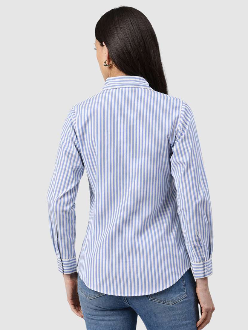 women striped long sleeves formal shirt - 22477546 -  Standard Image - 3