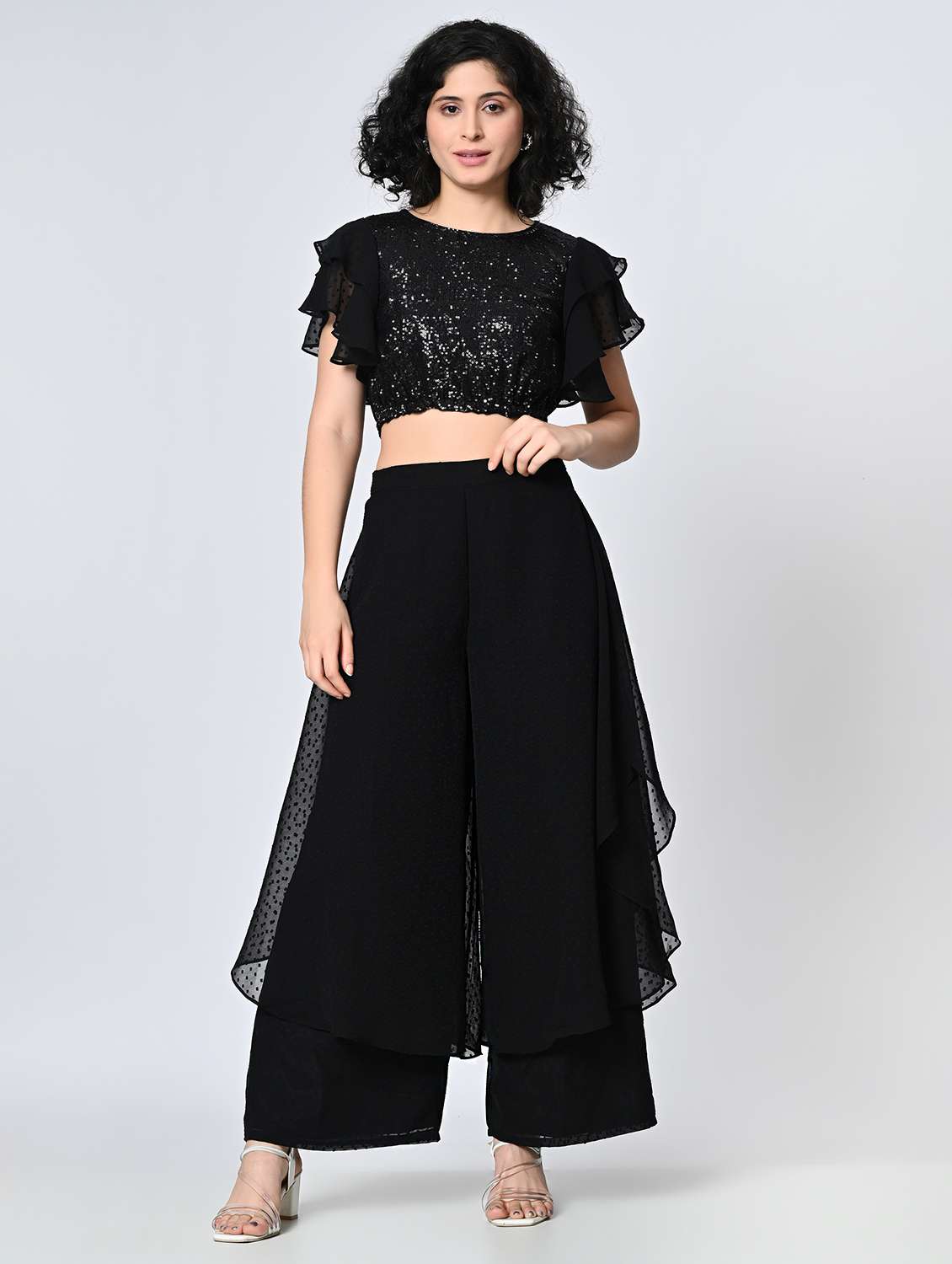 women self design flared palazzo - 22477568 -  Standard Image - 5