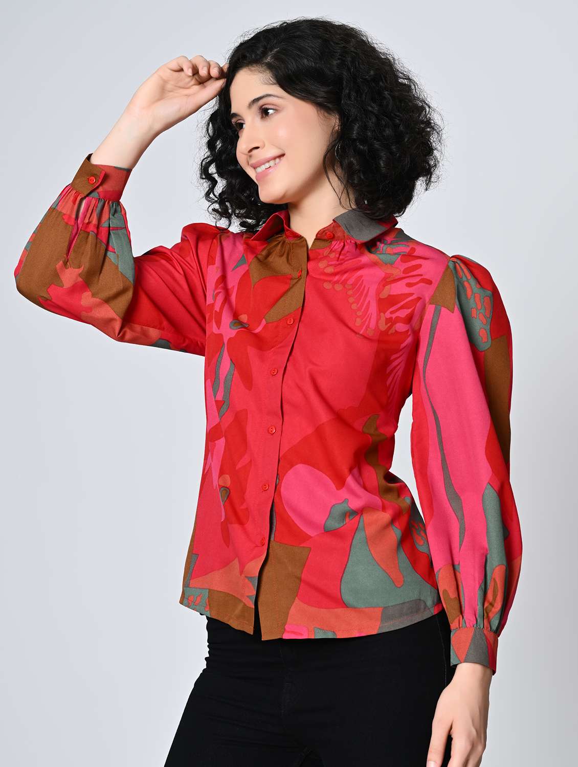 women multi colored crepe regular shirt - 22477574 -  Standard Image - 3