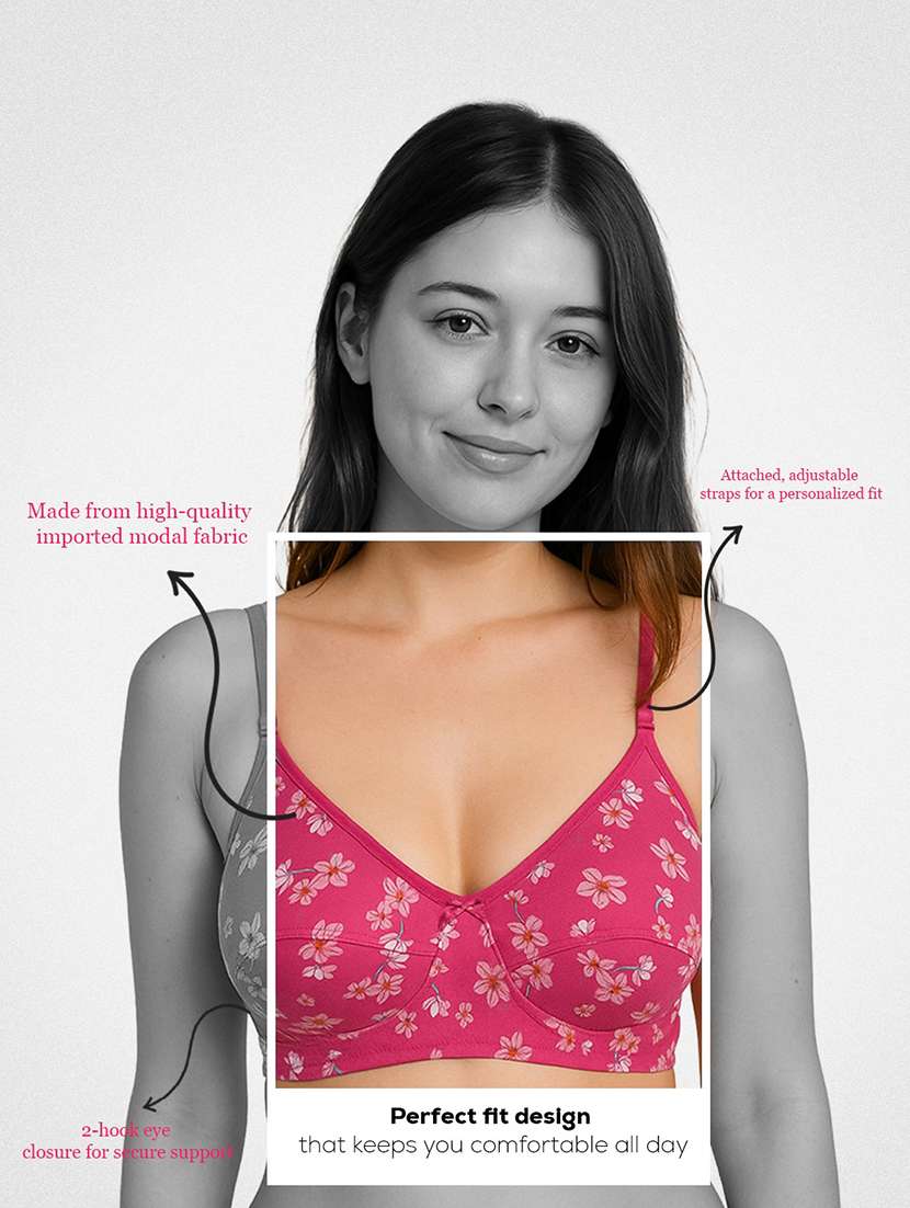 women pack of 2 printed full coverage bra - 22477615 -  Standard Image - 5