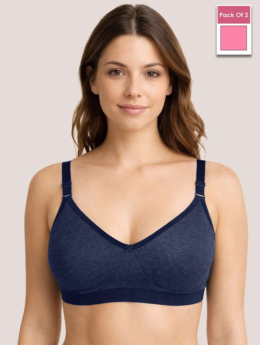 women pack of 2 solid minimizer bra