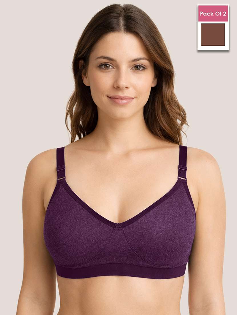 women pack of 2 solid minimizer bra