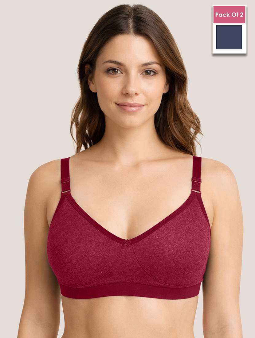 women pack of 2 solid minimizer bra