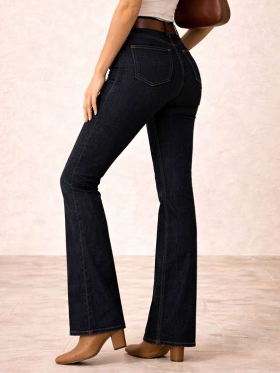 Women Solid Mid Rise Bootcut Jeans - 22477968 -  Standard Image - 3
