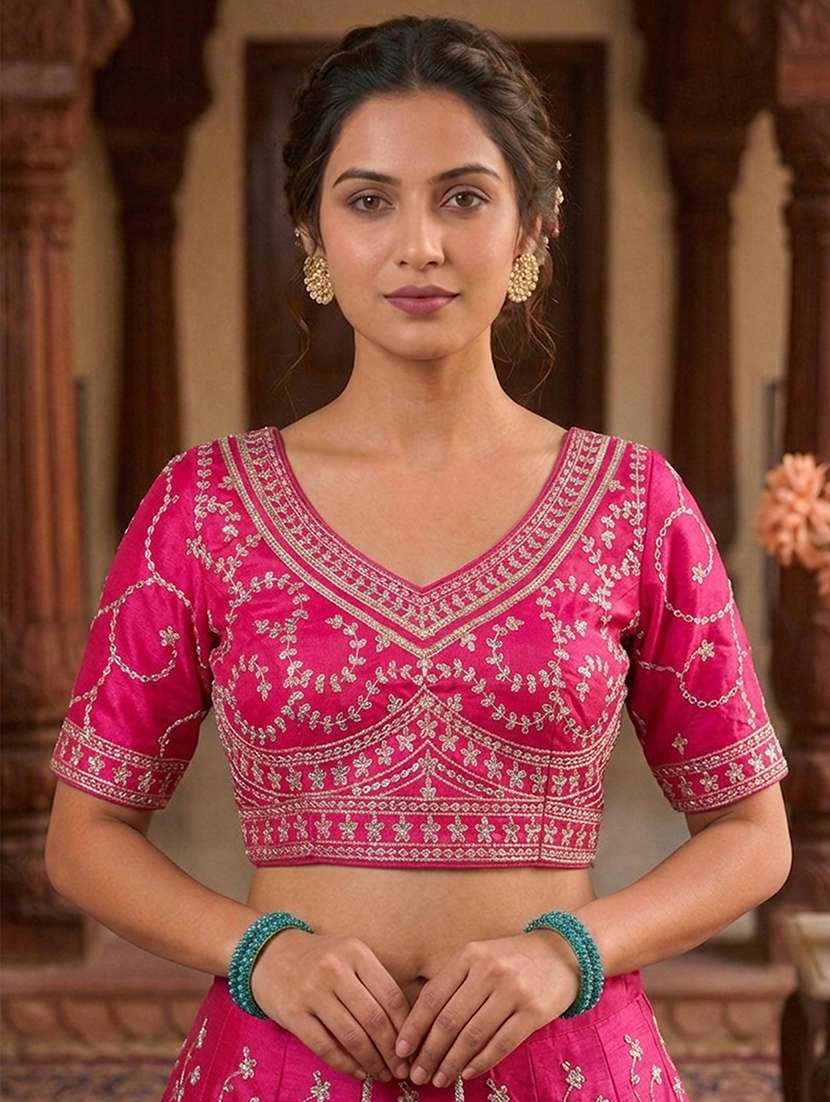 women solid with work stitched blouse