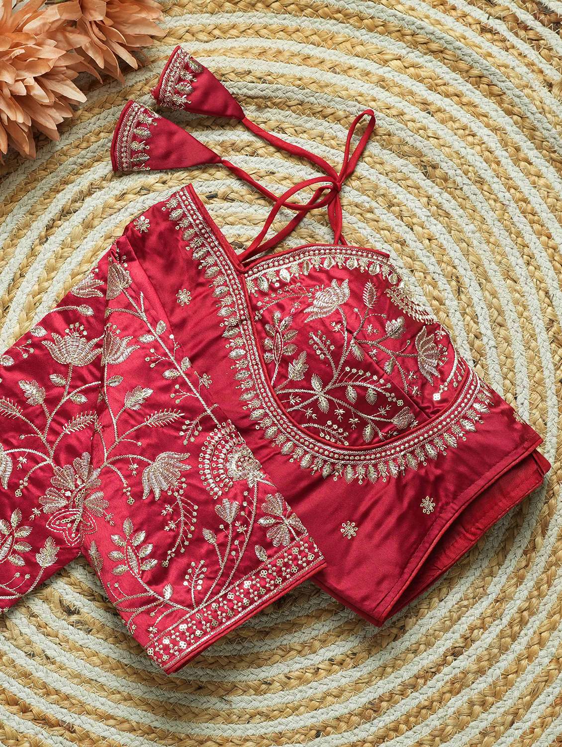 women solid with work stitched blouse - 22478000 -  Standard Image - 3