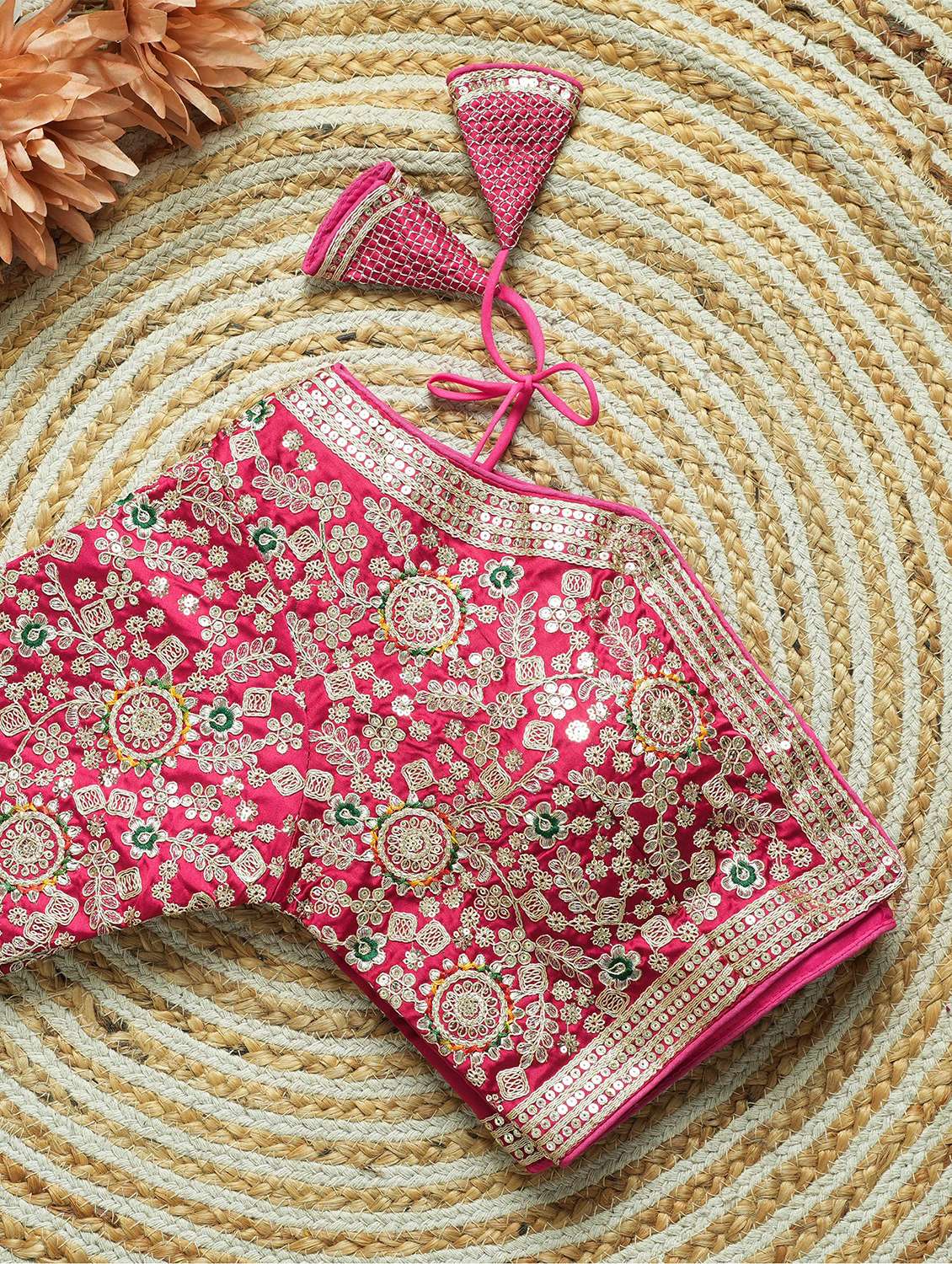women solid with work stitched blouse - 22478004 -  Standard Image - 3