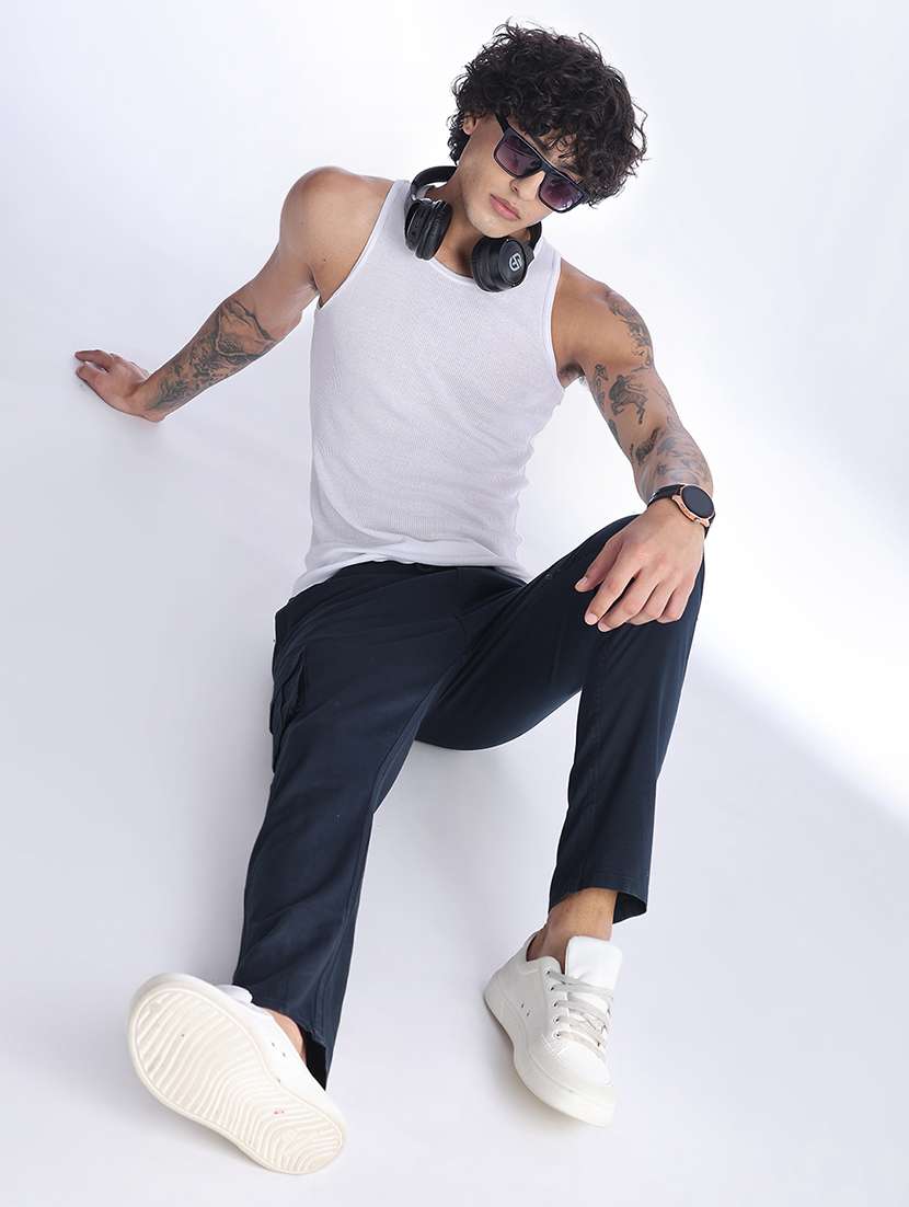 Men Solid Mid Rise Regular Fit Cargo - 22479689 -  Standard Image - 5